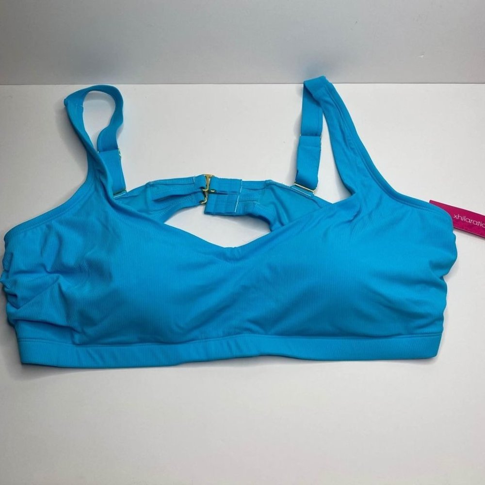 Womens 24W Blue Swimsuit Top